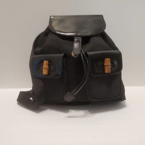 Japanese Felissimo Black Drawstring Backpack